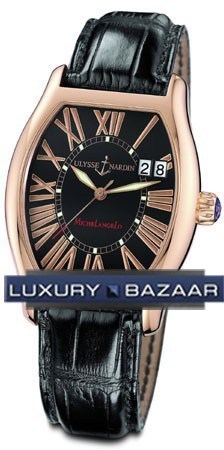 Ulysse Nardin Michelangelo Big Date (RG / Black / Roman / Leathe